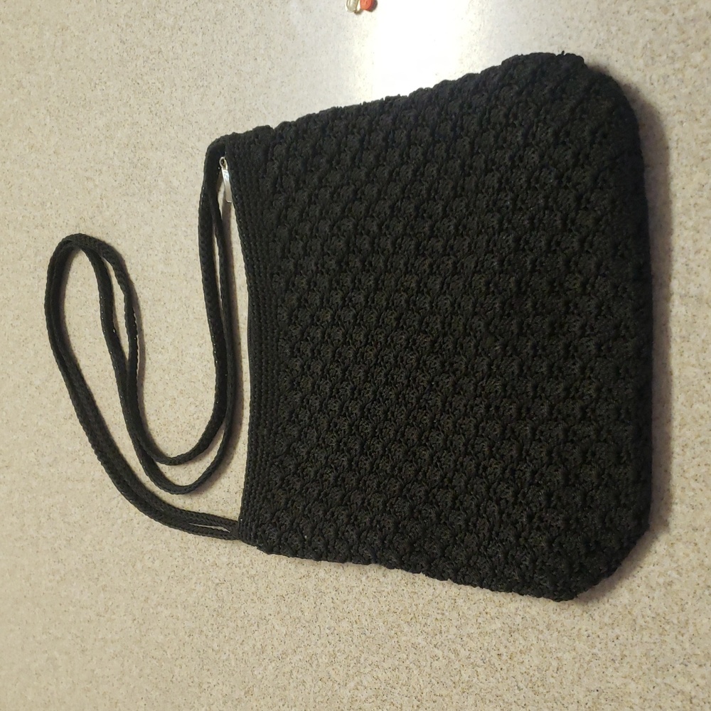 Women's  Black Crochet Cross Body Shoulder Bag